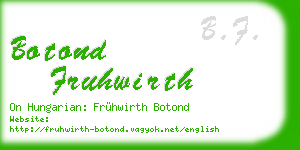 botond fruhwirth business card